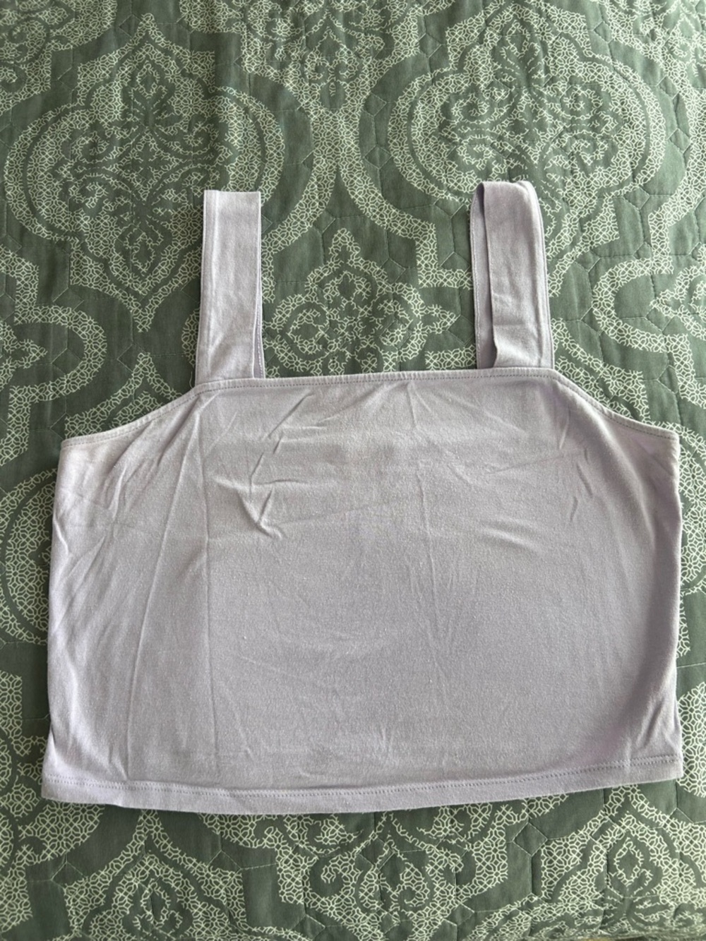 SO Lavender Square Neck Cropped Tank Top